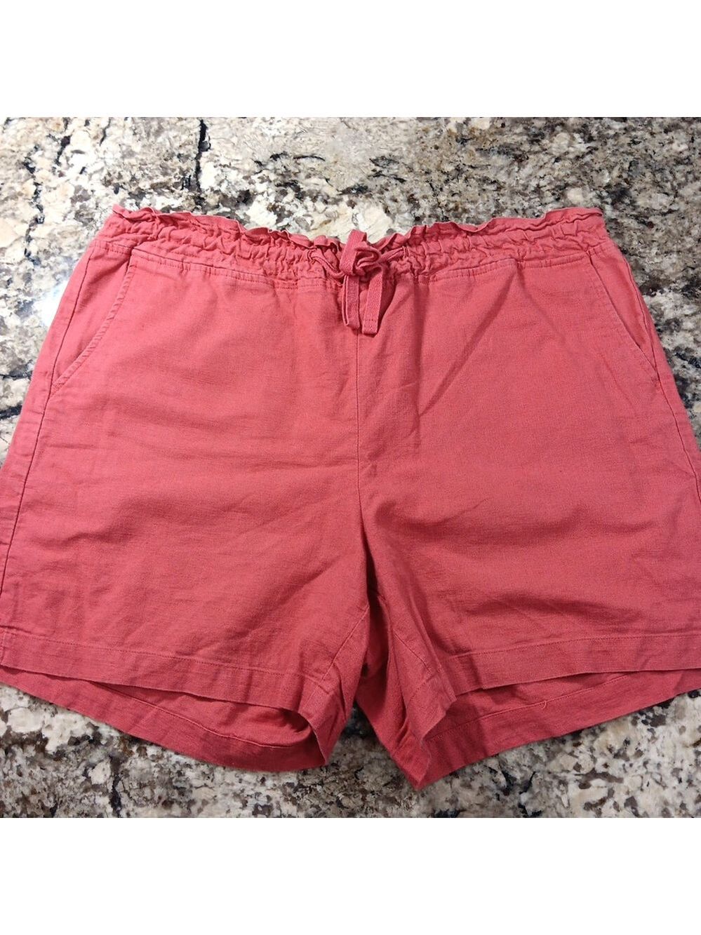 Size Medium Jachs Girlfriend New York High Rise Salmon String Tie Womens Shorts